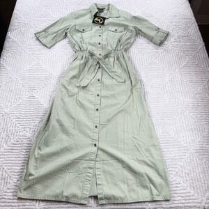 Millenium Shirt Dress Women's S Sage Green Utility Gorpcore Earthy Safari NWT